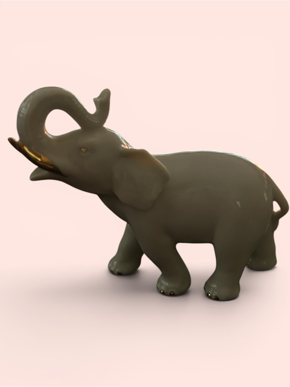 Lenox Elegant Ivory Ceramic Elephant Figurine with Gold Accents